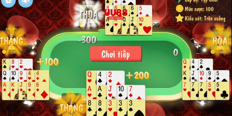 Người chơi Mậu binh UU88 phải xếp bài thành 3 chi